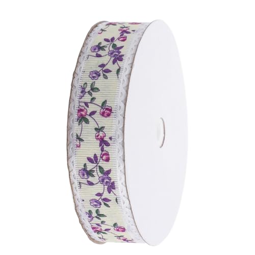 TOVINANNA 1 Rolle Spitzen band dekoration geschenkband Dekorative Bögen Blumenschleifenband geschenkverpackung Spitzenbesatz dickes Band für Blumenstrauß süßes Band Polyester Violett von TOVINANNA