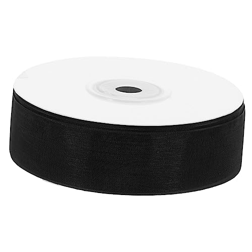 TOVINANNA 1 Rolle Verpackungsband Satinband Stift Papier Autoband Sackleinenband seidenband ribbon transparent tape seidenbänder schneidbares Geschenkband Paketband Polyester Black von TOVINANNA