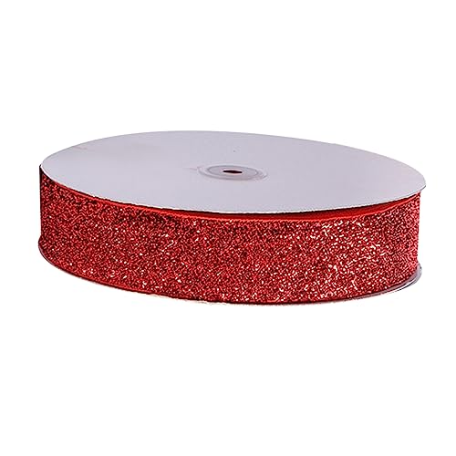 TOVINANNA 1Stk Glitzerband geschenkband hochzeitsdekoration Esszimmerdekoration wedding decor dekorationen Bänder weißes Band schwarzes Kräuselband mehrfarbiges Band Hochzeitsband rot von TOVINANNA