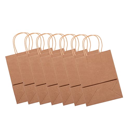 TOVINANNA 20 Stück Kraftpapiertüten Bäckereitüten Mit Griff Papiertüten Kleine Tüten Bäckerei Papiertüten Papiertüten Für Zellophan Brottüten Pakettüten Kraftpapier Tüten Zum von TOVINANNA