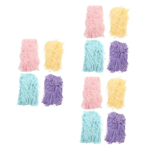 TOVINANNA 3 Sätze Raffia-seide Konfetti-füller- Schachteln Zum Verpacken Zerfetztes Crinkle-konfetti Füllung Kleine Kisten Kartons Kisten Füllmaterial Würfel Papier 4 Packungen * 3 von TOVINANNA