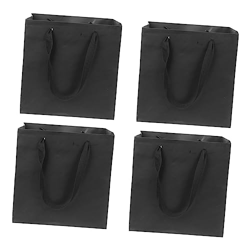 TOVINANNA 4 Stück große Geschenktüte packbeutel packtasche packing bags brotsäckchen bonbontüte extra große Tasche Verpackung tragbare Papiertüten Taschen zum Verpacken von Geschenken Black von TOVINANNA