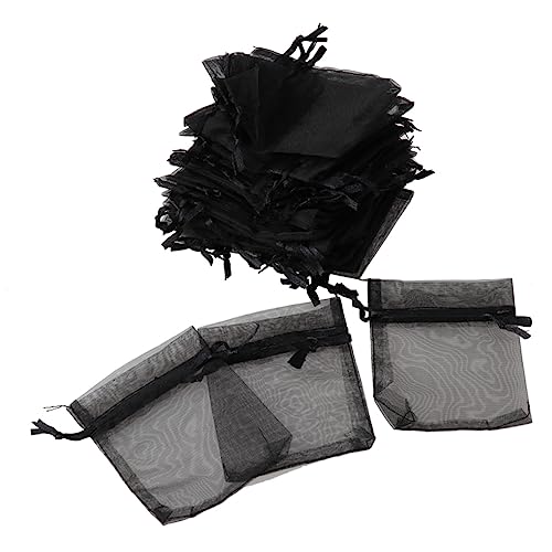 TOVINANNA 50 Stück Geschenkbeutel aus Organza geschenktüten geschenksäckchen bags geschenkesack geschenketüten organza bags Organza-Geschenkbeutel Organzabeutel Black von TOVINANNA