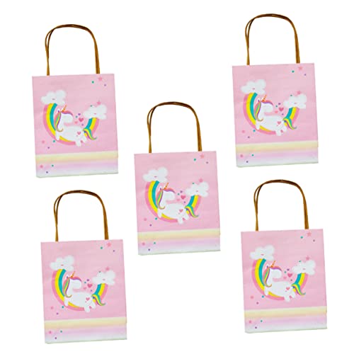 TOVINANNA 5St Einhorn-Papiertüte süße Tasche Keks-Geschenktüten Süßigkeitentüten behandeln Taschen geschenkverpackung verpackung kleine Papiertüten Verpackungsbeutel Rosa von TOVINANNA