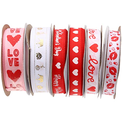 TOVINANNA 6 Rollen verpackung Band Abschlussballbänder Aquarienkorallen ribbon ripsband gastgeschenke hochzeit hochzeitsdeko Geschenkbänder Bänder zur Schleifenherstellung Polyester von TOVINANNA