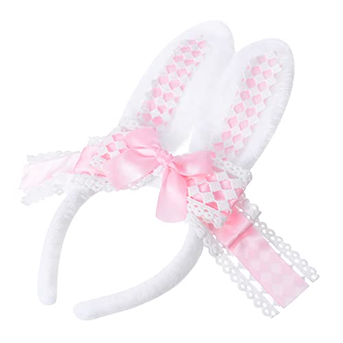 TOVINANNA Hasenohren Kc Stirnband Hasenohren Stirnband Haarreifen Mit Hasenohren Hasenhaar-accessoires Hasenohren Stirnbänder Bowknot-haarband Party-kopfbedeckung Rosa Plüschstoffe von TOVINANNA