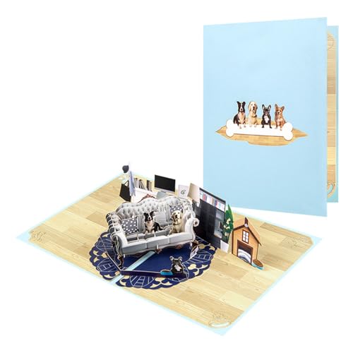 TOWARDSNAN Captivatings 3D Dog Birthday Card Fine Craftsmanships Empfindlich Und Zuverlässig Für Mädchen Frauen Festival Geschenk von TOWARDSNAN