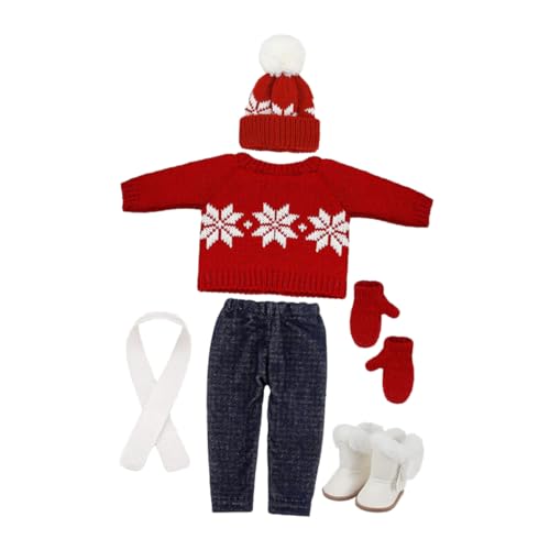 1 Set Puppen Weihnachtskostüm Weihnachtsbaumzubehör Kinderplatz Mädchenkleidung Outfits Für Mädchen Weihnachtsmütze Weihnachtsfeier Brille Kompakte Puppenkleidung TOYANDONA von TOYANDONA