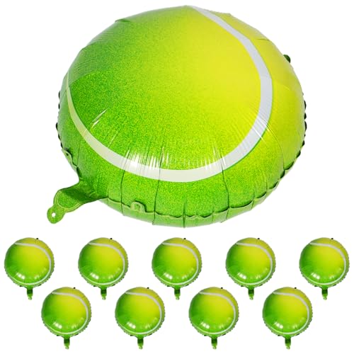 10st Aufblasbarer Tennisballon Zubehör Für Sportgeburtstage Luftballons Für Sportpartys Partydekoration Zum Thema Tennis Gefälligkeiten Für Sportpartys Green Aluminiumfolie TOYANDONA von TOYANDONA