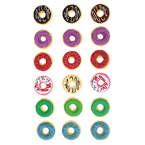 18 Stk Donut Radiergummi Dessert Radiergummi Miniatur Radiergummis Topper Für Bleistiftradiergummis Donuts Radiergummis Dekorativer Donut-radiergummi Kinder Radiergummis 3d TOYANDONA von TOYANDONA