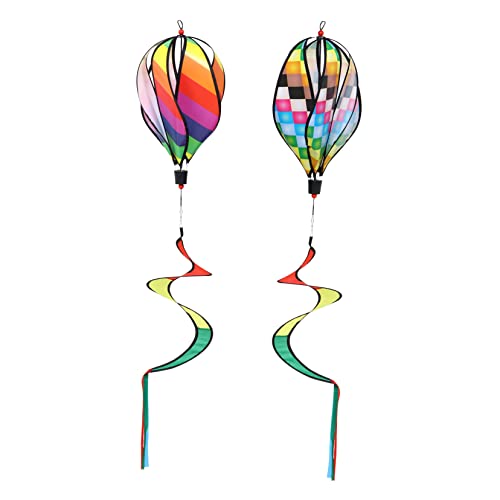2 STK Heißluft Ballon Windst Reifen Pailletten Windmühle Regenbogen-windrad Lwan Gartendekoration Heißluftballon-windmühlen-anhänger Heißwindfänger Windspiele Windornamente Stoff TOYANDONA von TOYANDONA