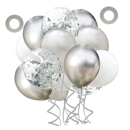 22 Stück 1 Satz 12 Latexballons Silberne Brautballons Neujahrsballons Metallische Luftballons Hochzeitsballons Geburtstag Luftballons Goldene Luftballons Runde Luftballons TOYANDONA von TOYANDONA