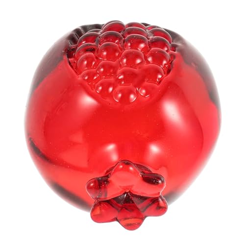 Simulierte Granatapfelverzierung Desktop-handwerksverzierung Mini-Granatapfel-Display Wohnzimmer-Ornament Tischdekoration Granatäpfel-skulptur Kunstfruchtskulptur Rot Glas TOYANDONA von TOYANDONA