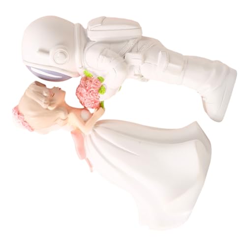 TOYANDONA 1 Paar Ornamente Hochzeit Für Lustiger Hochzeitstortenaufsatz Skulptur Hochzeitsaufsätze Für Kuchen Dekor Desktop-bücherregal Dienstmädchen Statue Hochzeits-topper Frauen Weiß Harz von TOYANDONA