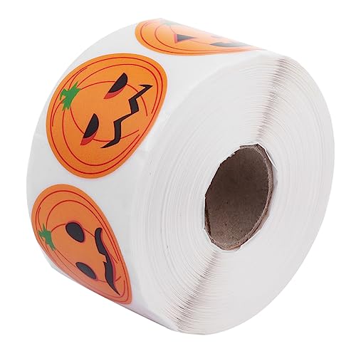 TOYANDONA 1 Rolle Halloween-Aufkleber Kürbisgesichtsaufkleber Halloween-siegelaufkleber Grimasse Aufkleber Dekor Halloween-süßigkeiten-Aufkleber Lustige Abziehbilder Selbstklebendes Papier von TOYANDONA