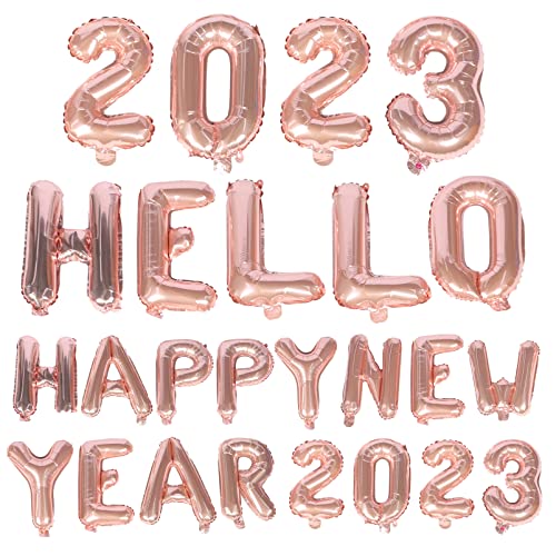 TOYANDONA 1 Satz 2023 Aluminiumfolienballon Helium Schweben Basis Abs Rot und Luftballons celebrations feierstahl Party-Layout-Requisiten frohes neues jahr aluminiumfolienballon Rose Gold von TOYANDONA