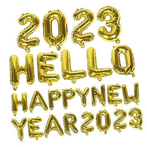 TOYANDONA 1 Satz 2023 Aluminiumfolienballon Weihnachtsballons Nye Dekorationen 2023 Neujahrsballons Neon silvester party silvesterparty 2023 Neujahrsvorräte bedruckter Neujahrsballon Golden von TOYANDONA