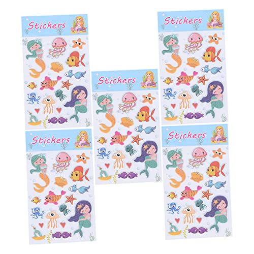 TOYANDONA 1 Satz 5 STK Meerjungfrau-Aufkleber Scrapbook-Aufkleber Etikettenaufkleber personalisierte Sticker personalisierte Aufkleber Door Stickers Mehrzweckaufkleber Aufkleber aus Papier von TOYANDONA