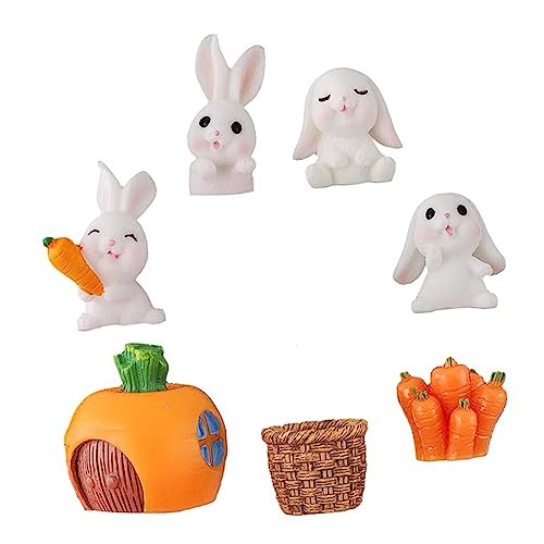 TOYANDONA 1 Satz Kuchendekoration Kinderspielzeug Kaninchen-Miniaturfiguren Autospielzeug Kaninchenverzierung hasenfiguren animal figures Kaninchen-Miniaturauto Mikrolandschaft Hase PVC von TOYANDONA