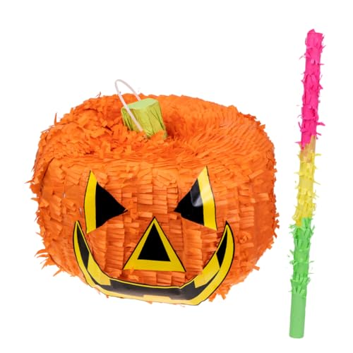 TOYANDONA 1 Satz Kürbis Piñatas Halloween-Party-Pinata mexikanische Piñatas Pinata-Süßigkeitsspielzeug halloween dekoration halloween kürbis Party-Pinata-Dekor Halloween-Piñata Papier Orange von TOYANDONA