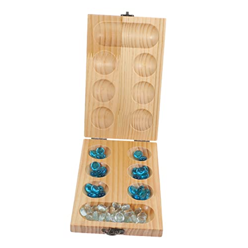 TOYANDONA 1 Satz Mankala Mancala-brettspiel Lernspielzeug Familienspiele Für Kinder Und Erwachsene Brettspiele Aus Holz Faltbares Mancala-Brett Mancala-Spielzeug Holz Mancala Glasperlen von TOYANDONA