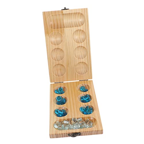 TOYANDONA 1 Satz Mankala -Schachspielzeug Mancala-Steine denkendes Puzzlespiel Mancala- Trainingsschachspielzeug Perlenspiel aus Holz Brettspiele aus Holz Glasperlen von TOYANDONA