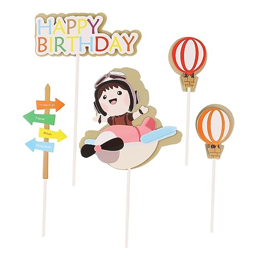 TOYANDONA 1 Satz Pilotkuchenkarte Cupcake-topper Für Die Sommerparty Alles Zum Geburtstag Zeichen Kinder Geburtstagsdeko Kindergeburtstags Dekoration Tortenaufsatz Aus Papier 25st von TOYANDONA