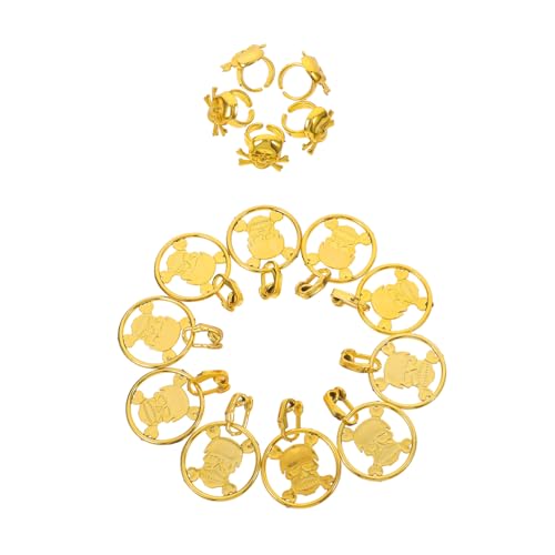 TOYANDONA 1 Satz Piratenzubehör Ohrringe Requisiten Finger Zubehör Halloween-ring Neuartige Fingerringe Ringe Dekorationen Party-fingerringe Ohr Zubehör Ringdekor Ringschmuck Golden Plastik von TOYANDONA