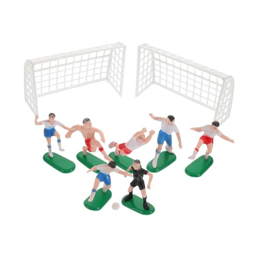 TOYANDONA 1 Satz Puppenhaus-fußball-Set Dekoration Für Fußballtische Fußball-tischdekorationen Fußball-Kuchen-Kuchen-Deckel Gymnastik-kuchenaufsatz Fußballsportler-modellspielzeug Plastik von TOYANDONA