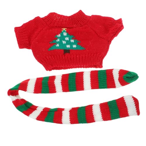 TOYANDONA 1 Satz Puppenhauskleidung Weihnachtspuppenpullover Kinderkleidung Puppe Winterschal Mini puppenkleidung Puppen Kleidung Kleider Puppenpullover für Kinder winziger Schal Stoff von TOYANDONA