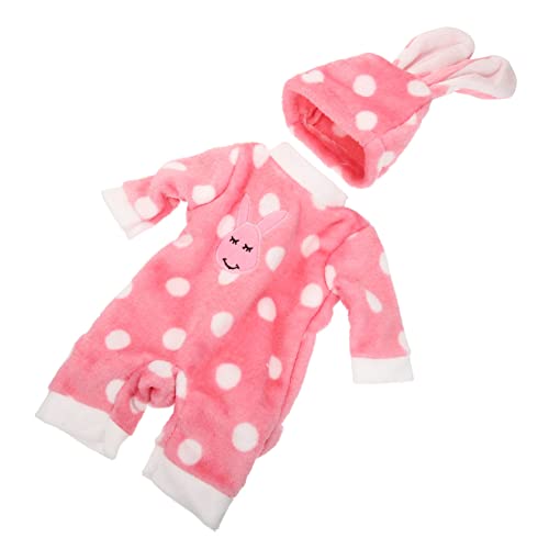 TOYANDONA 1 Satz Puppenkleidung Kleidung für wiedergeborene Babys Wiedergeborene Kleinkindpuppen Puppenzubehör Puppen Set Puppen Kleidung zartes Puppenkostüm Bedruckte Pyjamas Stoff Rosa von TOYANDONA