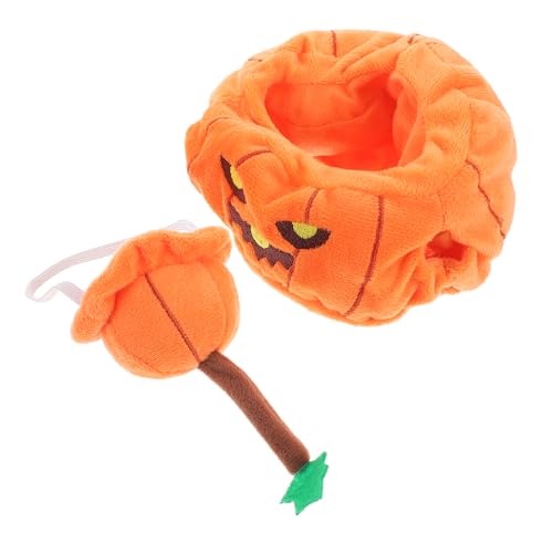 TOYANDONA 1 Satz Puppenkleidung Kürbis Babykostüm Puppenkürbiskostüm Kürbis Kostüm Puppenhaus Halloween-puppenhut Kürbiskostüm Kürbiskostüm Für Kleinkinder Polyester Orange von TOYANDONA