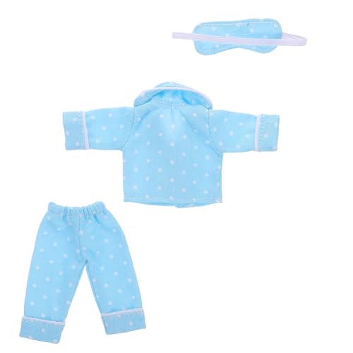 TOYANDONA 1 Satz Puppenkleidung Pyjama mit Gesichtsmaske Baumwoll-Pyjama Auto-Panda Schlafanzug Puppen BJD Kleidung Puppenzubehör zum Puppenzubehör zum Rollenspiel Polyester Sky-Blue von TOYANDONA