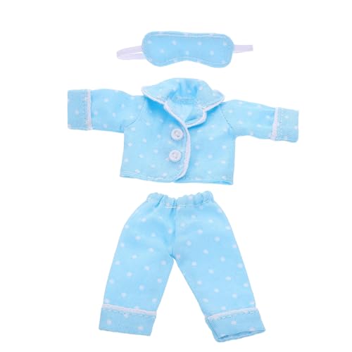 TOYANDONA 1 Satz Puppenkleidung Schlafanzug ob11 Puppen lässiger Pyjama BJD Kleidung Heimkleidung Puppen Puppen-Nachtwäsche für Puppenoutfit für Accessoires Polyester Sky-Blue von TOYANDONA