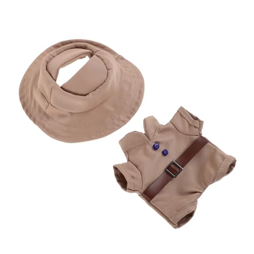 TOYANDONA 1 Satz Puppenkleidung interaktive Puppen Kleidung für Plüschpuppen Puppen-Outfit kompaktes Puppenkostüm Puppen-Cartoon-Kleidung Puppenzubehör Puppenkostüm Polyester Khaki von TOYANDONA