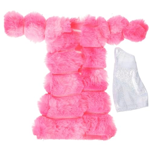 TOYANDONA 1 Satz Puppenkleidungszubehör Outfits Pyjama Puppen Kleidung Puppen Klamotten Puppenoutfit Toy Set Ersatzpuppenkleidung Wiederverwendbares Puppenkostüm Plüsch Rosa von TOYANDONA