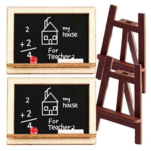 TOYANDONA 1 Satz Puppentafel klein Kunst Staffelei Mini-Whiteboards Miniatur Bausatz Dinge gürtel flurmöbeln Gallery wohnungsdeko tavlit Desktop-Staffelei-Modell Tafelmodell aus Holz von TOYANDONA