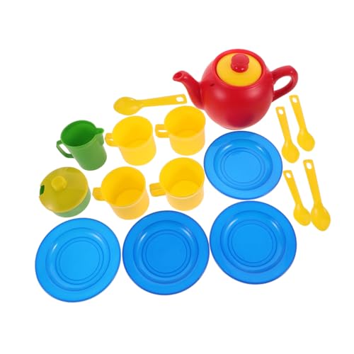 TOYANDONA 1 Satz Simuliertes Teeset für Mini Küche Teeservice kochset Teeparty rollenspiel Spielzeughausverzierungen Plastik-Teegeschirr für Kleinkinder von TOYANDONA