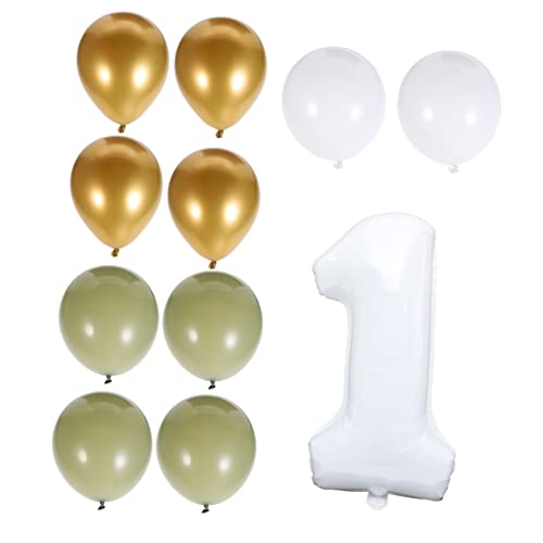 TOYANDONA Ballon-set für Den Geburtstag mit Der Zahl 8 81 3 Cm Große Latexballons in Avocadogrün Partyzubehör für Den 1. Geburtstag von TOYANDONA