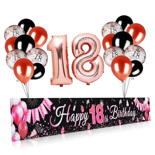 TOYANDONA 1 Satz celebrations feierstahl Dekorationsset party sachen Zahlballons Ornament 18. Geburtstagsbanner Blase Neon Geburtstag hängende Dekoration Geburtstagsballon Aluminiumfolie von TOYANDONA