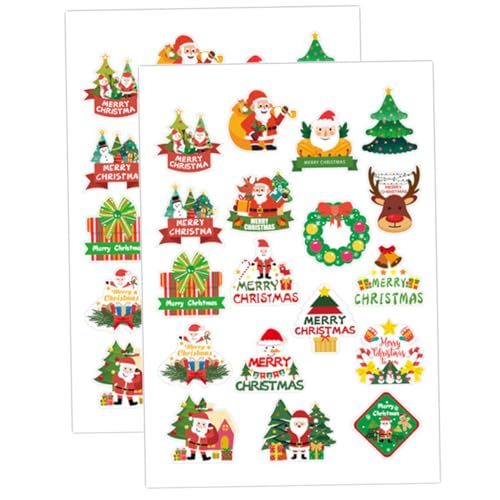 TOYANDONA 1 Satz geldumschläge Umschlag Sticker für Laptop Aufkleber Weihnachten Aufkleber zum Basteln von Weihnachtskarten Wasser weihnachtskarikaturaufkleber Scrapbooking-Aufkleber Papier von TOYANDONA