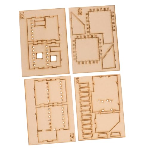 TOYANDONA 1 Satz zweistöckiges Hausmodell Holzpuzzle holzbausatz handwerkskunst holzspielzeug Dekoration Rätsel für Kinder Bausätze für Kinder Puzzles aus Holz BAU-Puzzle-Set hölzern Golden von TOYANDONA