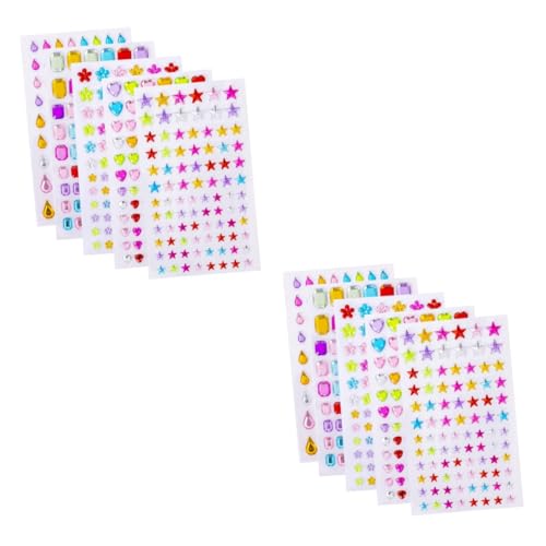 TOYANDONA 10 Blätter Kristall-Diamant-Aufkleber Schmuck Aufkleber farbige Aufkleber Scrapbooking Sticker Scrapbook Stickers farbige Kristallaufkleber DIY-Diamanten-Aufkleber Acryl Colorful von TOYANDONA