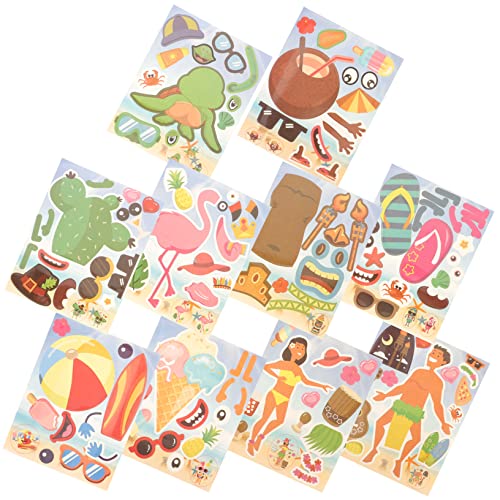 TOYANDONA 10 Blatt Hawaii-Aufkleber Scrapbooking-Sticker Hawaii Party Dekoration Hawaii-Scrapbooking-Aufkleber Tragetasche für Laptop Sommeraufkleber hawaiianischer Aufkleber Gepäckaufkleber von TOYANDONA