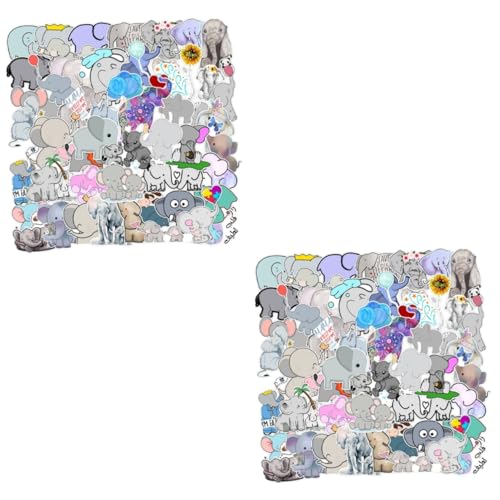 TOYANDONA 100 STK Aufkleber scrabook Handytasche laptopi hoberboard ausstecher Auto laptops for leveno Laptop laptopstand handyhulle laptopunterlage Elefanten-Sticker Wasserbecher Grey von TOYANDONA