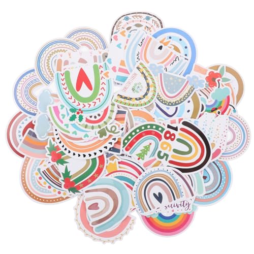 TOYANDONA 100 STK klebesticker Stickers Aufkleber Klebender Aufkleber abnehm Aufkleber Rainbow Sticker Laptop Stickers böhmische Regenbogenaufkleber Boho-Aufkleber für Wasserflaschen Papier von TOYANDONA