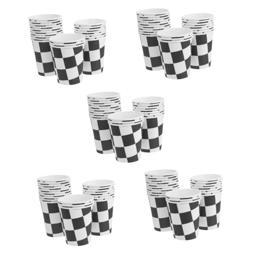 TOYANDONA 100 Stück Racing Partybecher Getränkebecher Karierte Becher Party Pappbecher Praktische Pappbecher Bankett Servierbecher Papier Teebecher Getränke Pappbecher von TOYANDONA