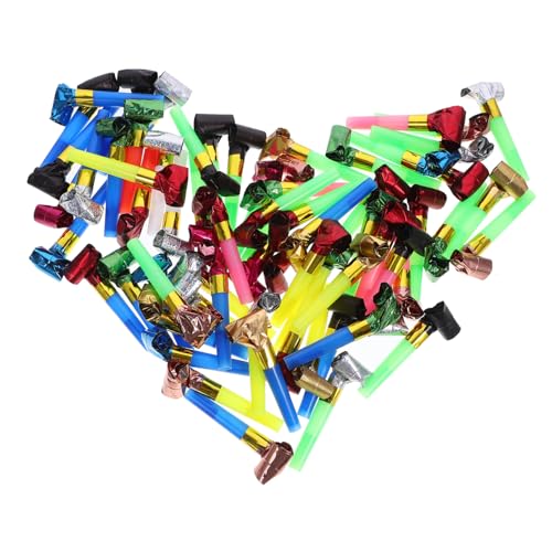 TOYANDONA 100Pcs Drachenpfeife blasen cheer up fasching zubehör Klatscher Krachmacher Klatscher Krachmacher Party-Lufthorn Partyteller Blashorn-Krachmacher Geburtstag Blowouts Hörner Plastik von TOYANDONA