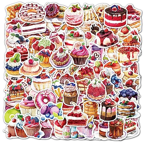 TOYANDONA 100St Aufkleber Kuchen Bunte Abziehbilder wiederverwendbares Stickerbuch Gastgeschenke Sticker Weihnachten weihnachtssticker Fahrradwasserflasche Wasserflaschen PVC selbstklebend von TOYANDONA