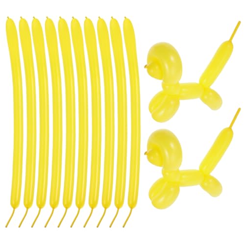 TOYANDONA 100St Ballondekoration LED-Ballonlichter Konfetti-Luftballons Neonballons Luftballons mit Discokugeln Partydekoration Partyzubehör lange Ballondekore Latexballons Emulsion Yellow von TOYANDONA